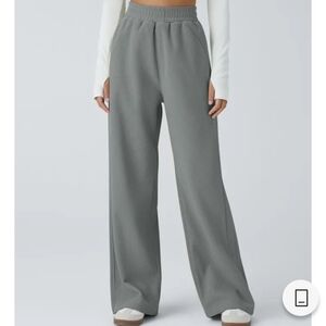 High Waisted Pocket Straight Leg Mop Corduroy Casual Pants. Large Regular